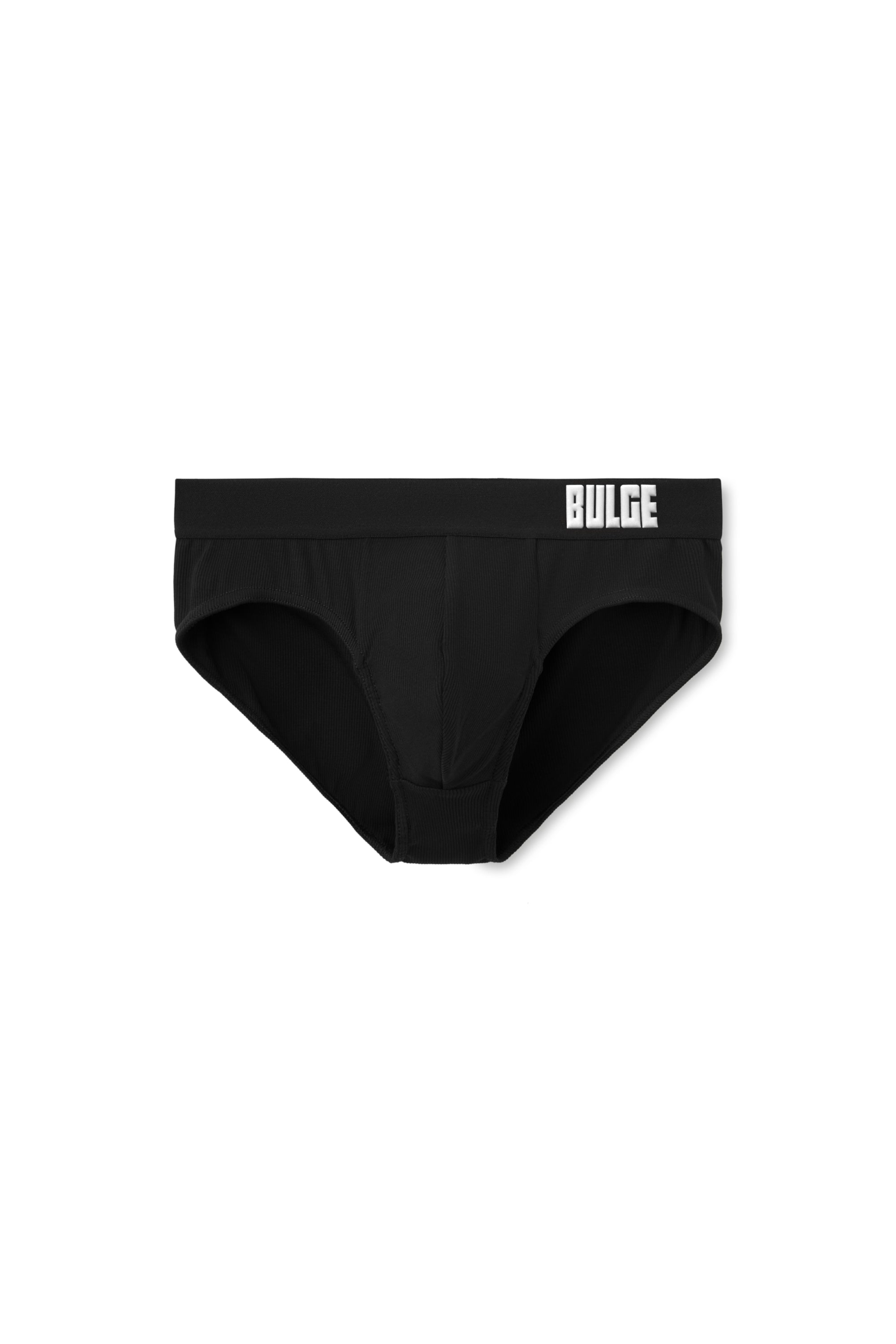 BRIEFS BULGE BLACK · WHITE LOGO
