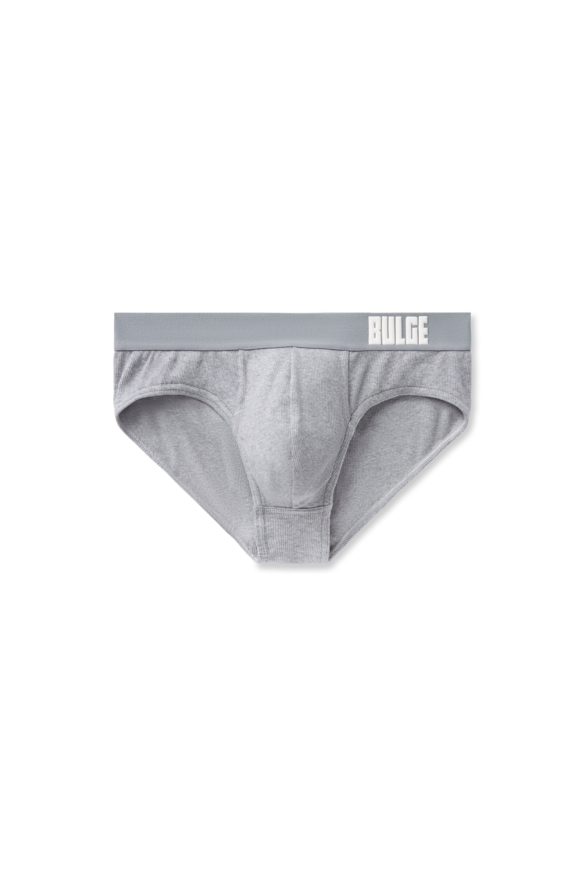 BRIEFS BULGE GREY · WHITE LOGO