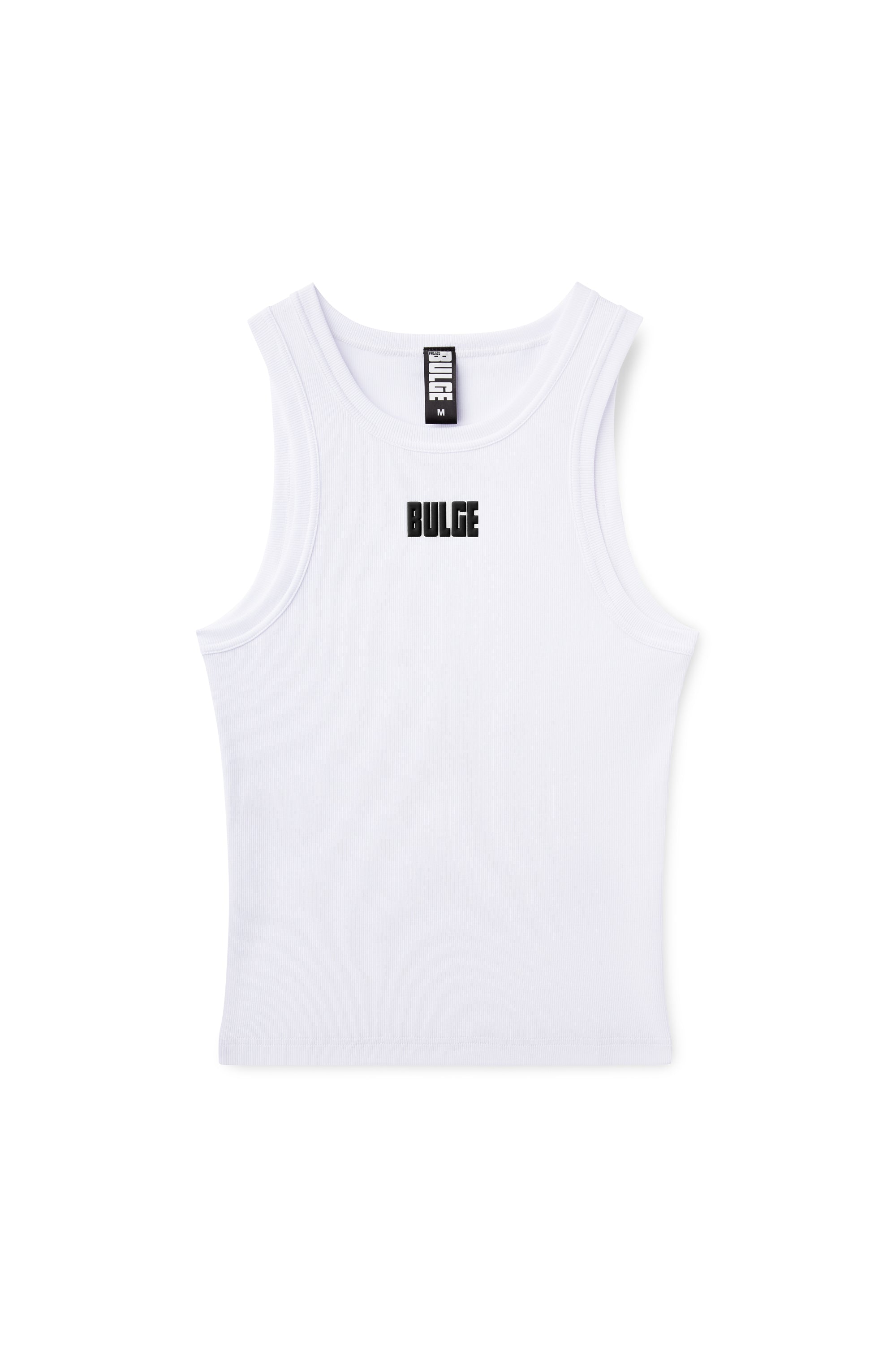 TANK TOP BULGE WHITE · BLACK LOGO